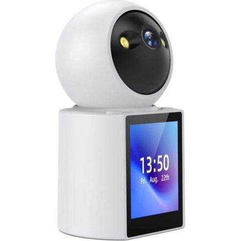 KLVGTIFS PU - Caméra pour animaux de compagnie avec écran intégré, audio bidirectionnel, - Caméra de sécurité WiFi sans fil avec vidéo HD 1080p (1/5)