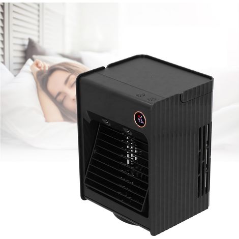 2-in-1 oszillierender Luftbefeuchter mit Ventilator, Licht, USB-Ladefunktion, für den Heimgebrauch (schwarz) (1/5)