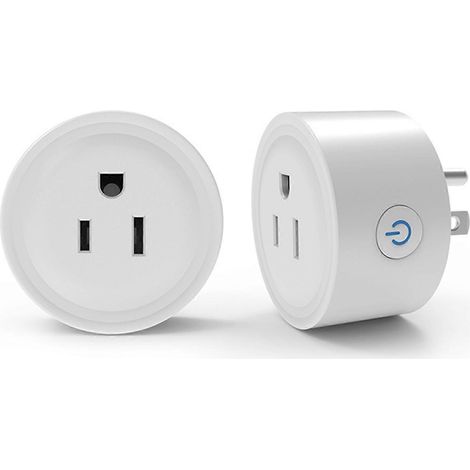 2 Mini-Smart-Steckdosen (2,4 GHz WLAN) für Google Home, Fernbedienung, Sprachsteuerung, Timer, 16 A, 3520 W