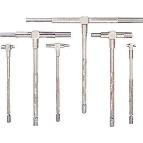 6Pièces Jauge Télescopique de Précision, Jauge D'alésage en T avec 8-150mm Réglable Haute Acier Inoxydable pour Mesure Rapide de l'intérieur d'un trou (1/5)