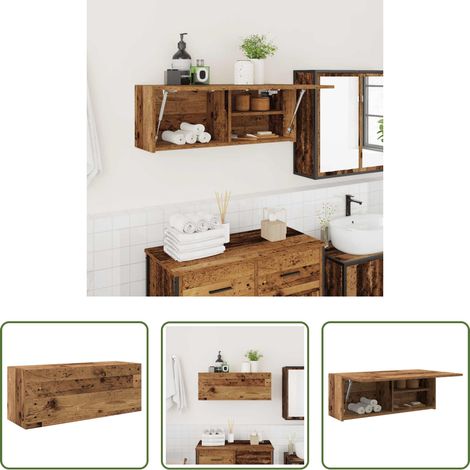 vidaXL Altholz Optik - Bad-Wandschrank Altholz-Optik 80x25x30 cm Holzwerkstoff (1/5)