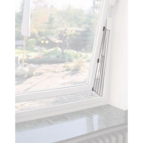 Grille protection fenêtres, panneau latéral 62 × 16/8 cm, blanc (1/3)
