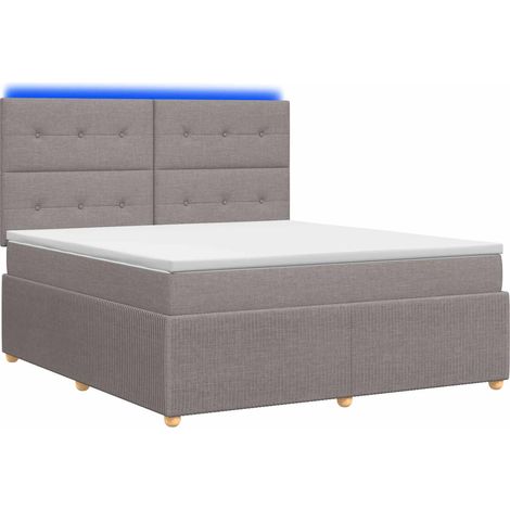 Maison Exclusive - Letto Box Spring LED con Materasso Tortora 140 x 190 cm Tessuto (1/5)