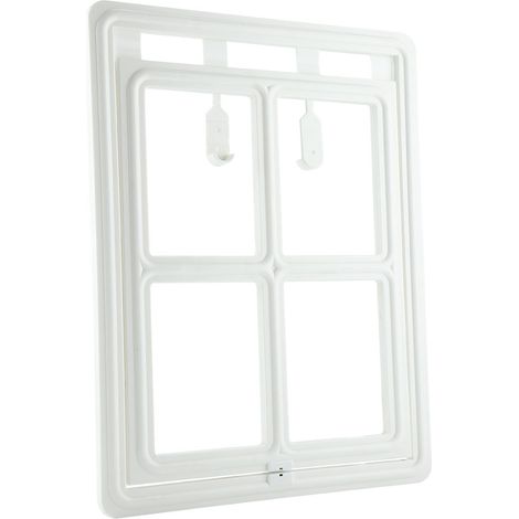 Toivize Porte magnétique pour chat et chien sur fenêtre ou porte grillagée – Blanc en plastique, grand modèle – Installation facile (1/5)