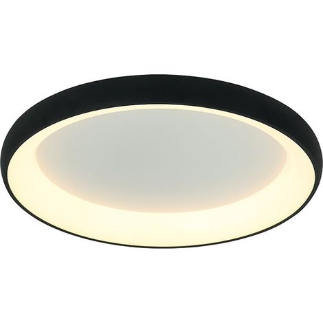Plafonnier LED D800 60W Noir Sablé ZAMBELIS - Blanc chaud - 3000K (1/2)