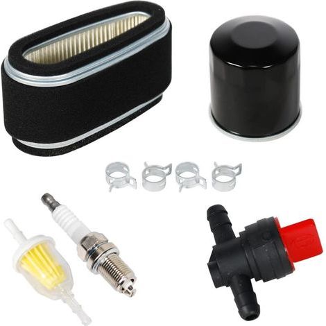 11013-2110 Filtre à air avec pré-filtre 49065-7010 Filtre à huile Filtre à carburant Valve d'arrêt Kit de tuning pour Kawasaki FC420 14 HP Moteur tondeuse à gazon (1/5)