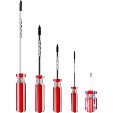Lot de 5 tournevis cruciformes magnétiques à tête cruciforme antidérapante Tournevis de précision PH0 PH1 PH2 (1/5)
