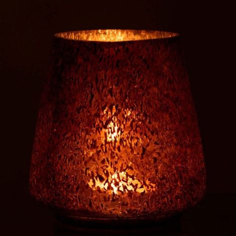 Photophore Design en Verre "Arrondi" 16cm Marron (1/3)