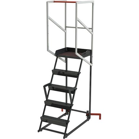 Scaletta con ruote 5 gradini - altezza massima di lavoro 3.26m - 830008730