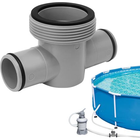 Raccord de tuyau de piscine P61408 en T de 3,8 cm à 3,2 cm, 3 têtes avec joints toriques, accessoire de remplacement pour pompe de filtration, bonne étanchéité (1/5)