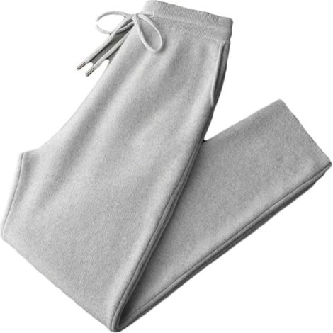 Pantalon 100 % cachemire pour homme - Automne et hiver - En tricot épais et chaud - Coupe ajustée - Taille élastique (1/5)