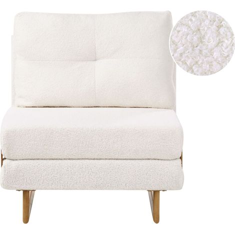 Single Sofa Bed JERSLEV Boucle Off-White