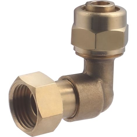 Coude femelle écrou libre à compression pour tube PER  NOYON & THIEBAULT Ø16 - F15x21 (1/2)