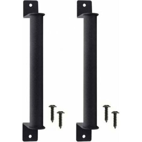 2 Pcs Poignée de Porte de Grange en Acier Carbone Durable Porte Style Grange Rétro Poignée de Porte Coulissante Anti-corrosion ave