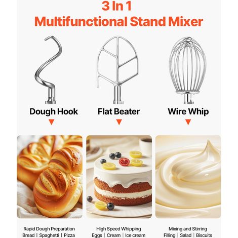 Mélangeur de Pâtisserie Professionnel 1100W à 3 Vitesses Mélangeur Commercial Robot de Cuisine en Acier 30L avec Tige de Mélangeur… (1/5)