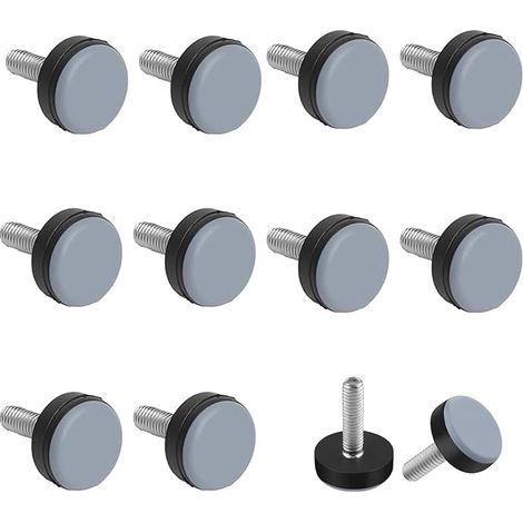 JOYOLA Lot de10 Patins de Meubles en Téflon avec Filetage M6 Ø 20mm Patins en Téflon avec Filetage Rond M6 Patin Glisseurs pour Meubles Lourds Planeur PTFE pour Chaise Canapé Bureau Table (1/5)