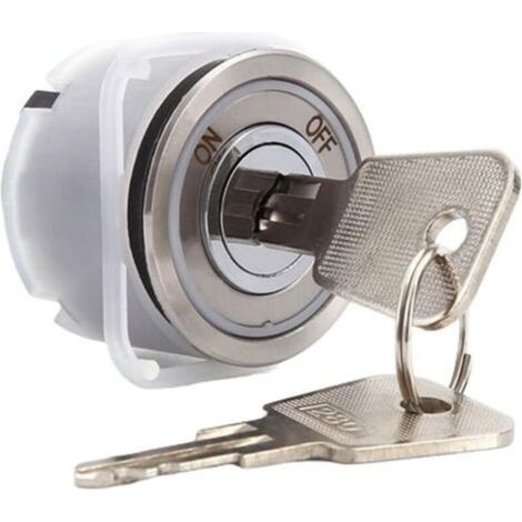 Flotteur de chasse d'eauSerrure à clé CK2912 en alliage de zinc pour ascenseur station de base avec mécanisme rotatif ONOFF adapté pour OTIS et autres marques compatibles (serrure ronde) (1/4)