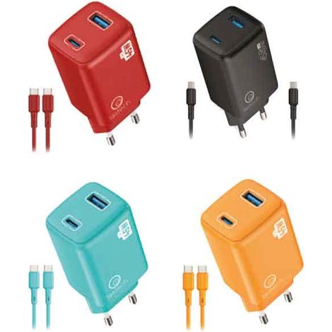 CARICATORE USB DA PARETE CON CAVO DI RICARICA LOSTECH Colore blu acquamarina