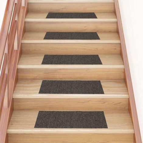 vidaXL Selbstklebende Treppenmatten, 15 Stück, 60 x 25 cm, anthrazitfarben, rechteckig (1/5)