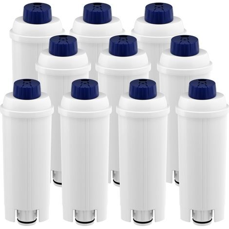 Pack of 10 Water Filters for Coffee Machines, Ion Exchange Resin, Activated Carbon, Compatible with DeLonghi ECAM ETAM (1/5)