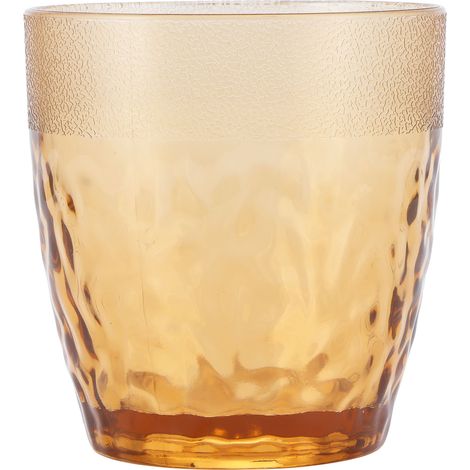 Verre à bière en PC transparent acrylique, tasse à eau anti-chute pour restaurants, bars, soirées et famille (cuivré)