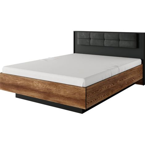 Letto 160x200, Castagno + Antracite, 166,6 x 102 x 210 cm