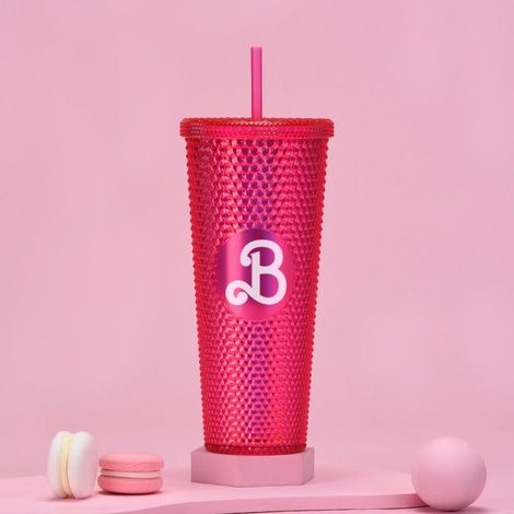 Tazza di rosa, chiodi, la tazza, la rosa, la bottiglia d'acqua 710 ml con cannuccia per le ragazze, derivati film, mug da viaggio unisex, compatibile con portabicchieri, per la casa, ufficio e viaggi (1/5)