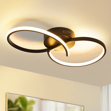 GBLY Plafoniera Soggiorno Plafoniera Camera da letto: Lampada da soggiorno moderna nera 12W Design d'interni Lampada da cucina bianca calda 3000K Illuminazione da soffitto a LED