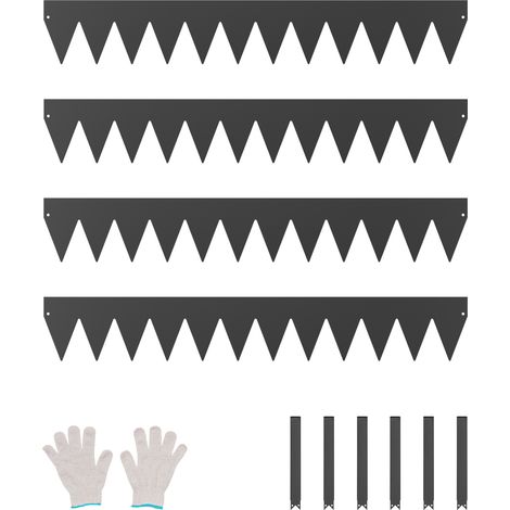 VEVOR Bordatura in Acciaio Metallo Antiruggine per Giardino, Bordatura Pieghevole per Prato Resistente, Facile da Installare, Divisorio Aiuole Cortile, Nero 4 Pezzi 1016 x 152 x 1,5 mm
