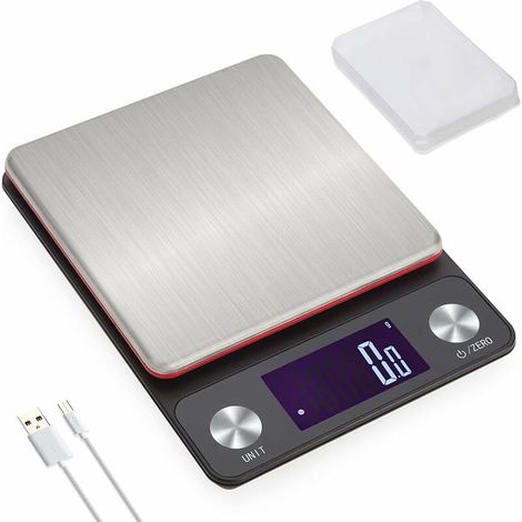 Rechargeable digital kitchen scale grams ounces, 9 units of measure (1/5)
