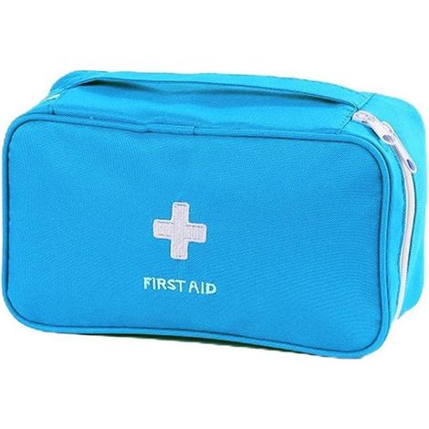 Erste-Hilfe-Tasche Blau, leer, für Zuhause & Reisen, mit Fächern