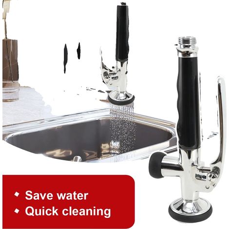 Spruzzatore per prelavaggio, attacco G1/2", corpo in ottone, rotazione a 360 gradi, maniglia in ABS, tubo flessibile in acciaio inox. (1/5)