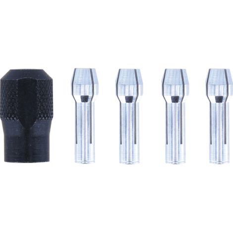 dremel kit 4 pinze da 0,8mm, 1,6mm, 2,4mm, 3,2mm inclusa ghiera con perno - bosch.