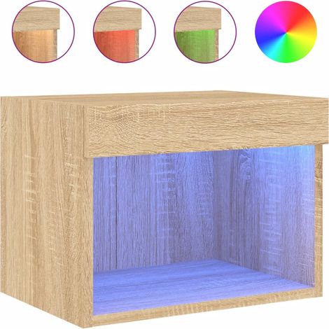 Maison Exclusive - Wand-Nachttisch mit LED-Leuchten Sonoma-Eiche