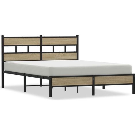 Lit double  Lit adulte  Cadre de lit sans matelas chêne sonoma 160x200 cm (1/5)