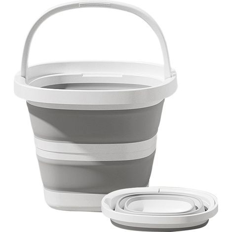 Seau pliable, portable, anti-déversement, robuste et durable, idéal pour la pêche à la plage, le jardinage, le lavage de voiture, la douche, les voyages et la lessive. (1/5)