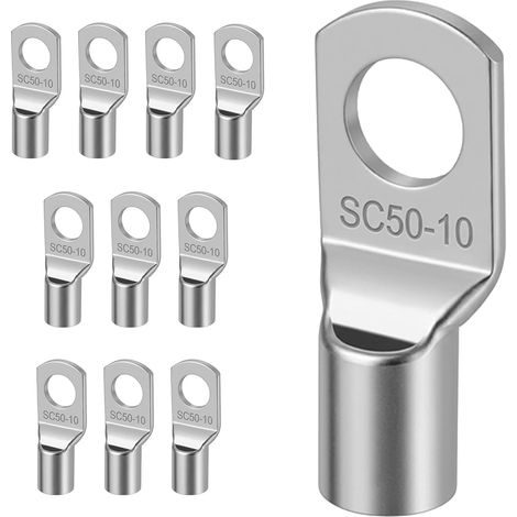 Cosses de Fil de Cuivre Étamé 50mm² M10 pour Câble de Batterie (1/5)