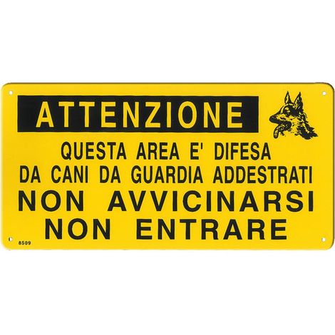 Targa in metallo ATTENZIONE NON AVVICINARSI NON ENTRARE