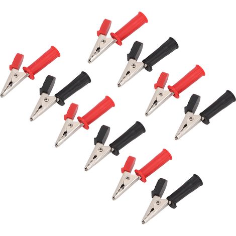 Pince crocodile isolée, ouvertures en cuivre pur de 5 mm, avec prise jack de 4 mm pour test de fil électrique expérimental. (1/5)