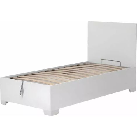 letto singolo contenitore con piedini "hi box" bianco 90x190 cm (1/4)