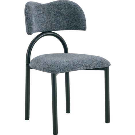 Set di 2 sedie da pranzo imbottite in tessuto con struttura in metallo nero MODENUIT (1/5)