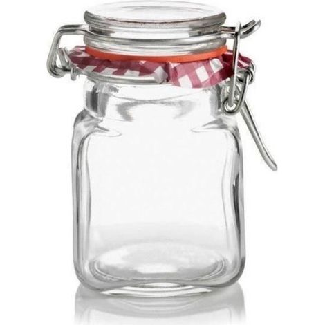 Bocal à épices - - Carré - 70 ml - Verre - Fermeture hermétique en inox (1/3)