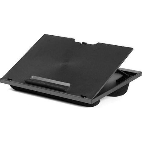 Support pour ordinateur portable réglable avec 8 angles d'inclinaison et double coussin, pour bureau ou table de travail. (1/5)