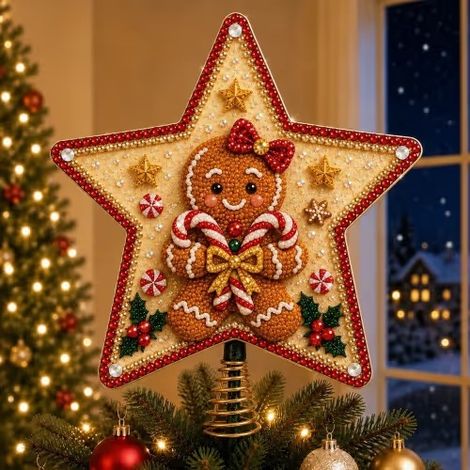 Neues Produkt: Sternförmige Weihnachtsbaumspitze aus Acryl, 10 x 10 x 0,2 cm – Cookie Man