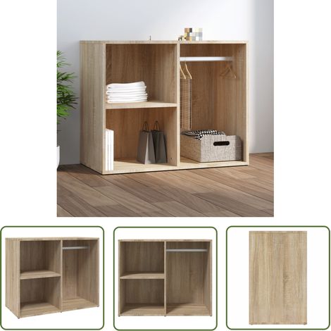 The Living Store Armoire de dressing Chêne Sonoma 80x40x65 cm Bois d'ingénierie - Armoire De Dressing - Meuble Rangement - Commode - Placard - Mobilier Chambre (1/5)