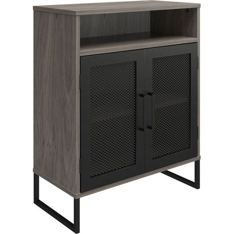 Armoire avec 2 portes en effet chêne gris (1/5)
