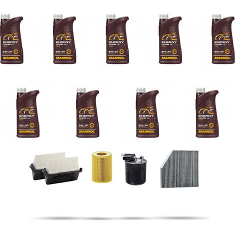 Kit tagliando 4 FILTRI e 9L OLIO compatibile con Mercedes Classe E (W213,S213,A213) E350 D 190kw Dal 2016 (1/5)