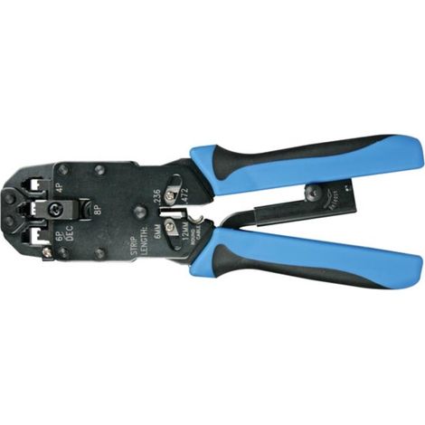 Toolland Professionelles Crimpwerkzeug für modulare Steckverbinder, für RJ45, RJ11 und mehr