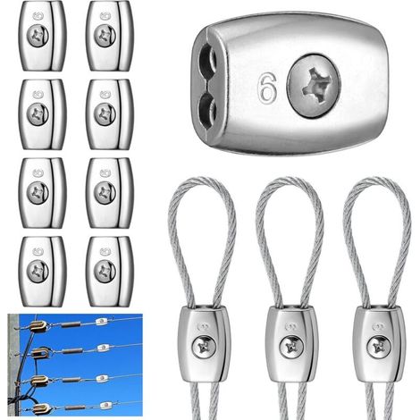 Connecteurs pour corde en polyester de 6 mm - adaptés aux porcs, bovins et animaux de compagnie en enclos - lot de 10 (1/5)