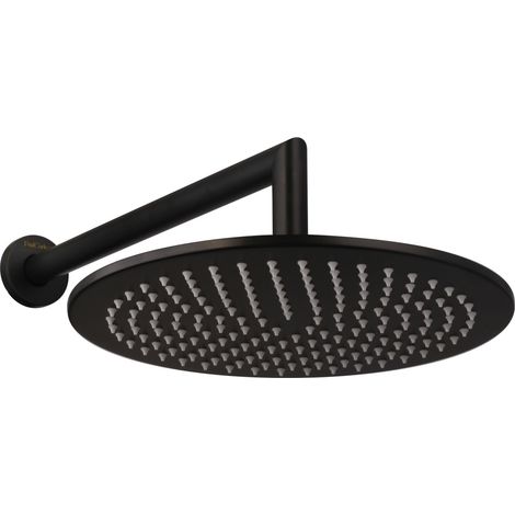 PaulGurkes Kopfbrause 30cm mit Brausearm Matt-Schwarz aus Metall (1/5)